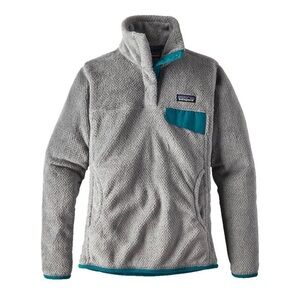 Patagonia Retool Snap T Pullover in Tailored Grey and Elwha Blue - Size Medium